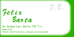 felix barta business card